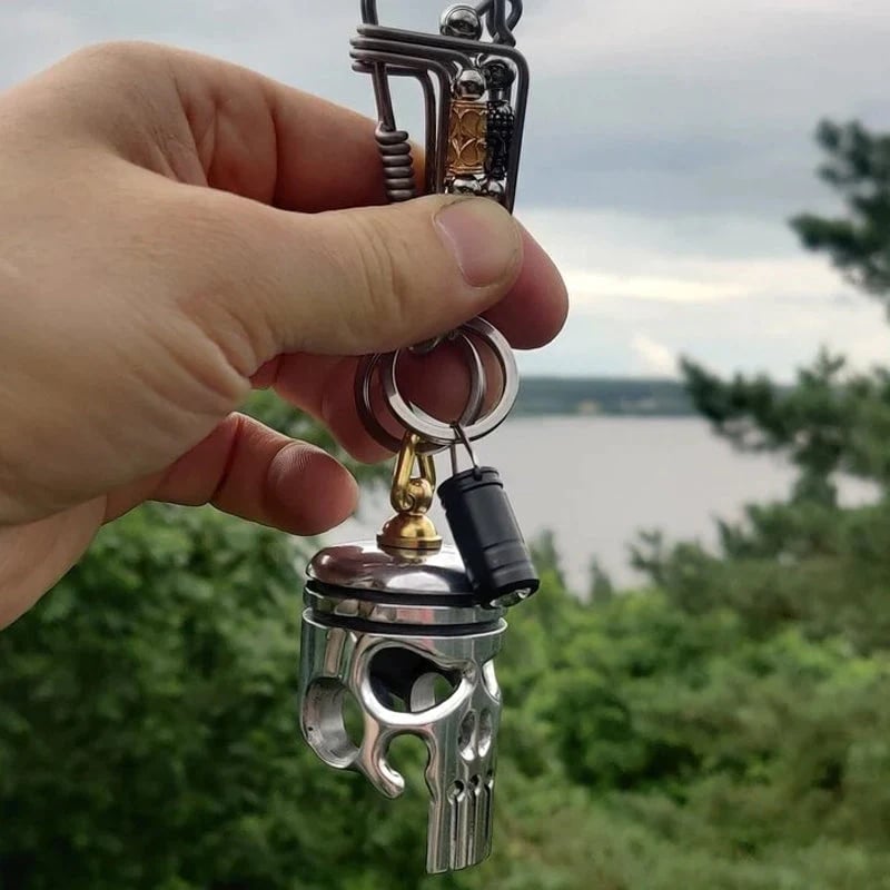 GrimTorque™ - Handgefertigter Skull-Schlüsselanhänger aus Kolben