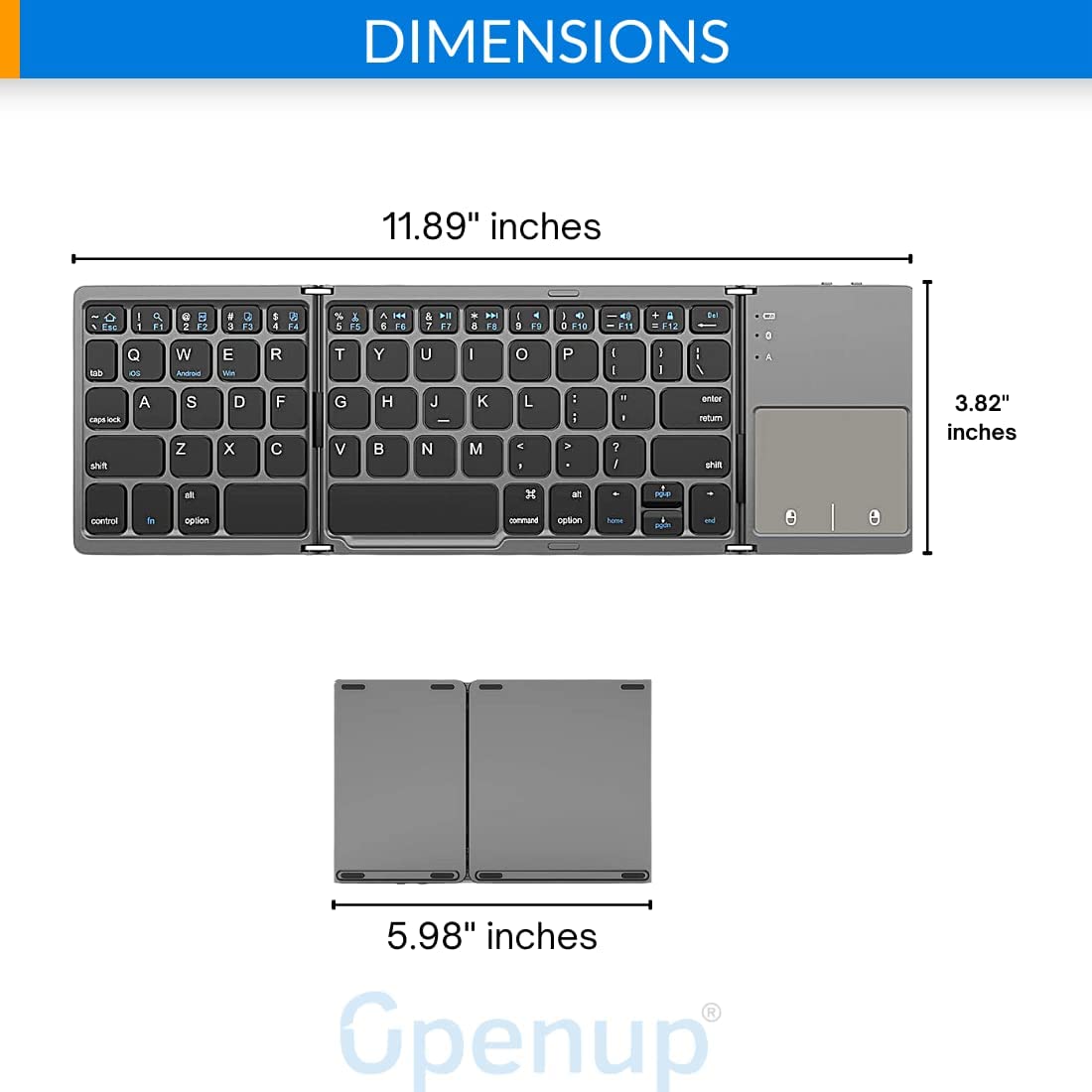 Keyless™ Faltbare drahtlose Bluetooth-Tastatur