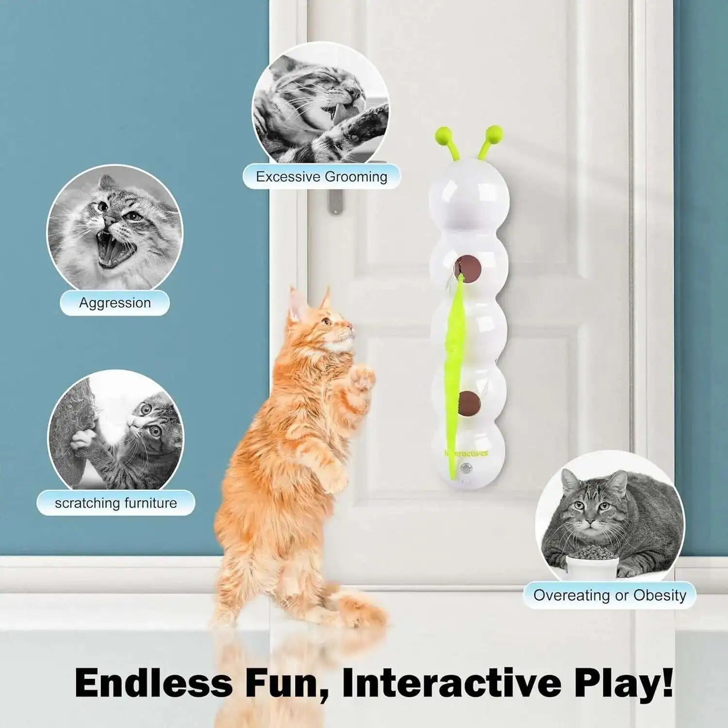 PurrWhirl – Interaktives Katzenspielzeug mit Wurmbewegung