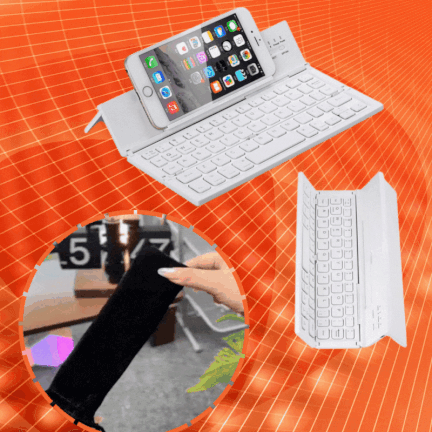 Kabellose, faltbare Bluetooth-Tastatur mit Tri-System – ideal für Smartphones und Tablets