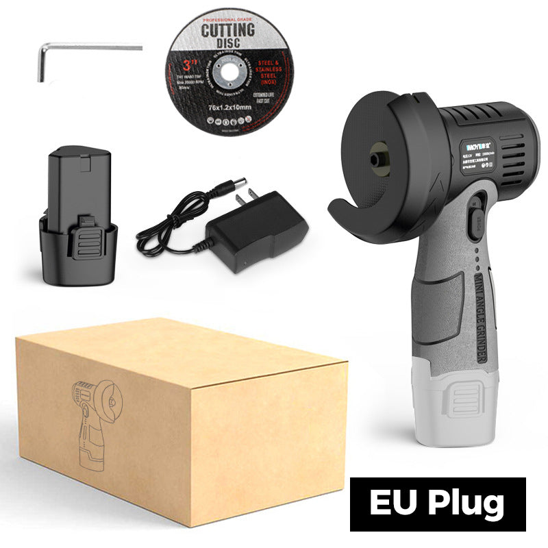 12V Mini-Winkelschleifer mit Trennscheibe – ideal für präzises Schneiden und Schleifen